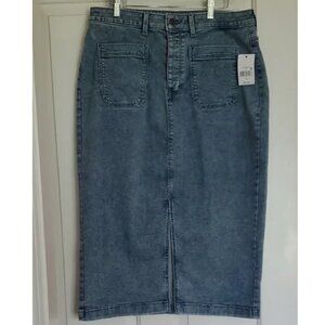 Classic Denim Midi Skirt